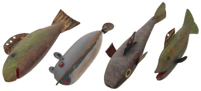 Robert Lindner, Clarence, New York: 4 Artfully Crafted Fish Decoys