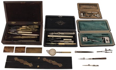 Assorted Makers: Two Early Type Drafting Set