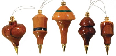 Ron George, Hampton, New Hampshire: Five Artfully Turned Plumb Bobs