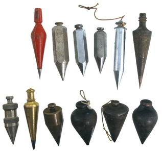 Assorted Makers: Lot Of Brass & Iron Plumb Bobs