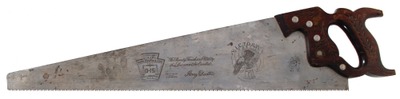 Henry Disston & Sons, Philadelphia, Pennsylvania, No. D-15: Rosewood Hdl. "Victory" Saw