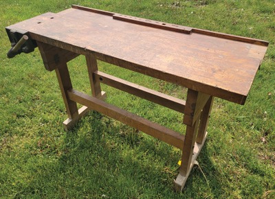 A.L. Bemis, Worcester, Massachusetts: Classic Trestle Base Work Bench