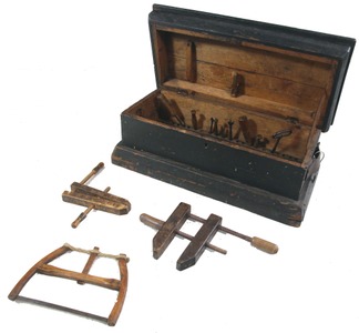 Unmarked: Early 19th C. Wooden Tool Chest
