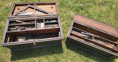 Unmarked: Two Early Carpenters Tool Chests