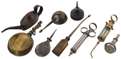 Assorted Makers: Coll. Of Nine Early Type Oil Cans