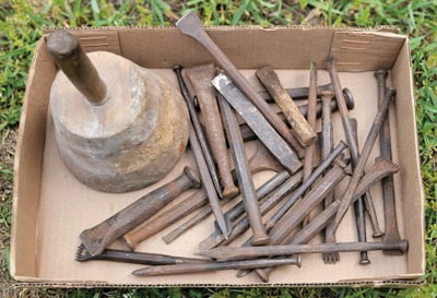 Assorted Makers: Wkg. Set Of Stone Workers' Chisels