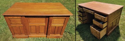 Unmarked: Extra Clean Oak Office Desk