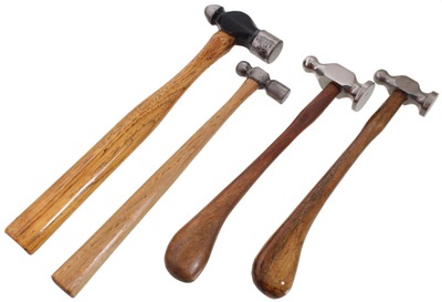 Assorted Makers: Four Extra Clean Metal Wkg. Hammers