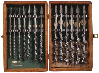 Irwin Auger Bit Company, Worthington, Ohio: Full Set Of Spiral Auger Bits