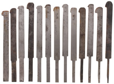 Assorted Makers: Two Partial Sets Of Plow Plane Cutting Irons