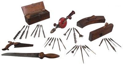 Assorted Makers: Lot Of Early Type Woodworking Tools
