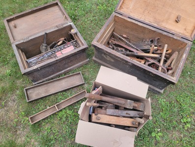 Assorted Makers: Two Early Wooden Tool Chests