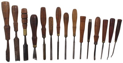 Assorted Makers: Wkg. Set Of 15 Clean Carving Tools