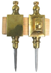 Unmarked: Pair Of Showy Brass Trammels