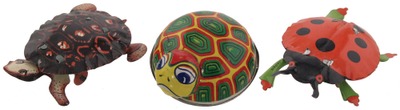 Unmarked: Lot Of Three Small Tin Toys