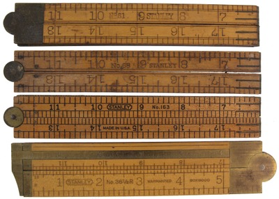 Stanley Rule & Level: Four Extra Clean B'wood Folding Rules