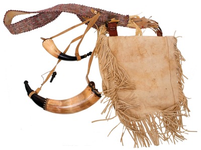 Unmarked: Reenactor's Leather Fringe Possibles Bag