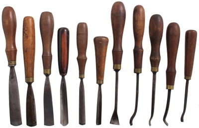 S.J. Addis & Son, Sheffield, England: Lot Of 11 Extra Clean Carving Tools