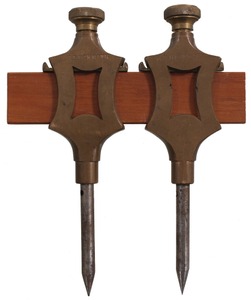 Unmarked: Pair Of Showy Brass Trammel