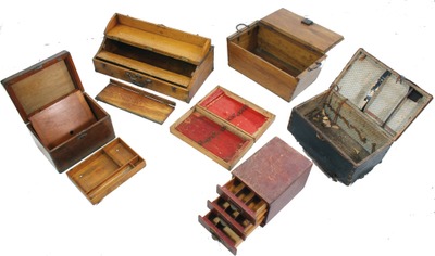 Assorted Makers: Lot Of Early Type Boxes & Tool Boxes