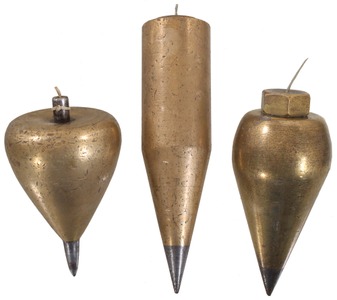 Unmarked: Three Large Brass Plumb Bob