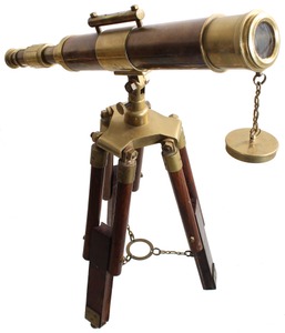 Unmarked: Showy Rosewood & Brass Telescope