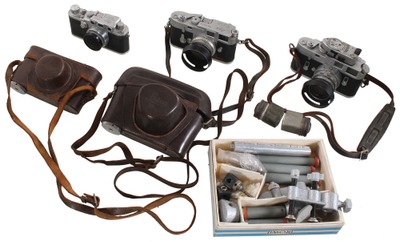 Ernst Leitz, Wetzlar, Germany: Lot Of Three Leica Cameras