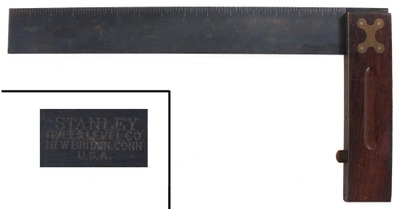 Stanley Rule & Level, No. 20: Rosewood & Brass Try Square