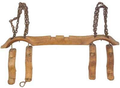 Unmarked: Fancy Carved Wooden Ox Yoke