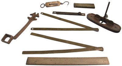 Assorted Makers: Lot Of Brass Appointed Tools