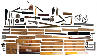 Assorted Makers: Lot Of Asst. Rules & Machinists' Tools