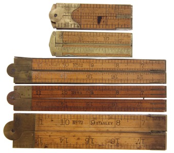 Stanley Rule & Level: Five Clean Boxwood Folding Rules