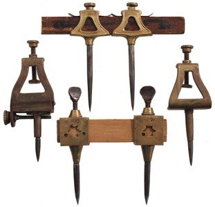Assorted Makers: Three Sets Of Brass Trammels