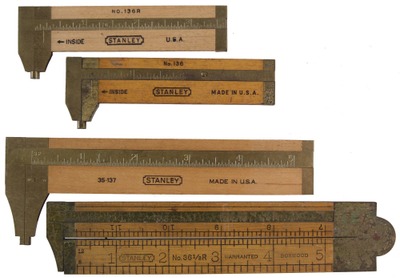 Stanley Rule & Level: Four Extra Clean Caliperding Rules