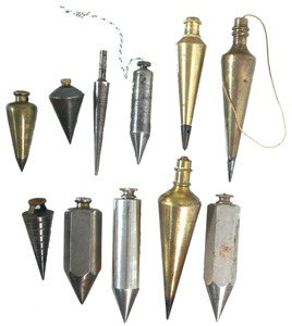 Assorted Makers: Lot Of Brass & Iron Plumb Bobs