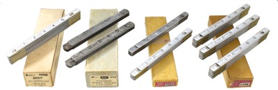 Assorted Makers: Four Boxes Of Alum. Zig-Zag Folding Rule