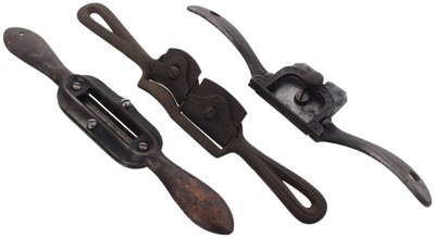 Assorted Makers: Three Early Cast Iro Spoke Shaves