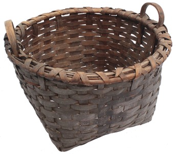 Unmarked: Early Oak Splint Gathering Basket