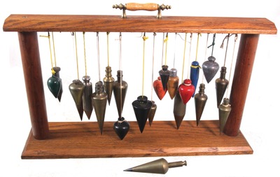 Unmarked: Nicely Made Oak Display For Plumb Bobs