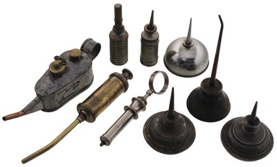 Assorted Makers: Coll. Of Nine Early Type Oil Cans