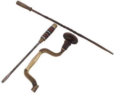 Assorted Makers: Three Brass Appt. Hand Tools
