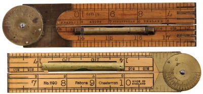 John Rabone & Sons, Birmingham, England, No. 1190: Study Pair Of Folding Rules