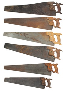 Henry Disston & Sons, Philadelphia, Pennsylvania: Six Sound & Usable Hand Saws