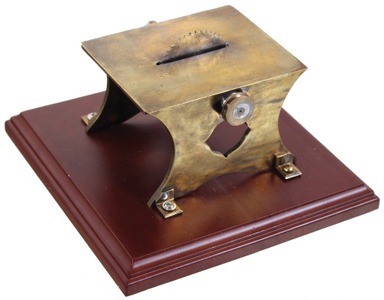 Unmarked: Early Cast Brass Toy Steam Drive Table Sa