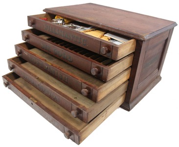 Willimantic Linen Company, Howard, Maine: Extra Clean Five Drawer Spool Ca