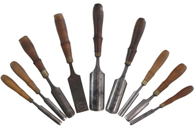 Buck Brothers, Millbury, Massachusetts: Stepped Set Of Nine Tang Gouge