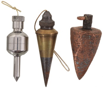 Assorted Makers: Lot Of Three Unus. Plumb Bobs