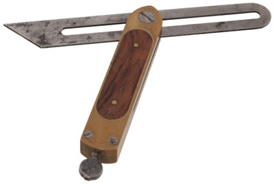 St. Johnsbury Tool Company, St. Johnsbury, Vermont: Rare Six-Inch Brass R'wood Bevel