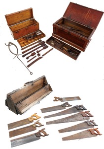 Assorted Makers: Lot Of Three Early Tool Chest