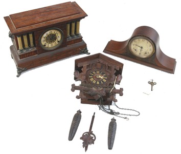 Assorted Makers: Lot Of Three Early Type Clock